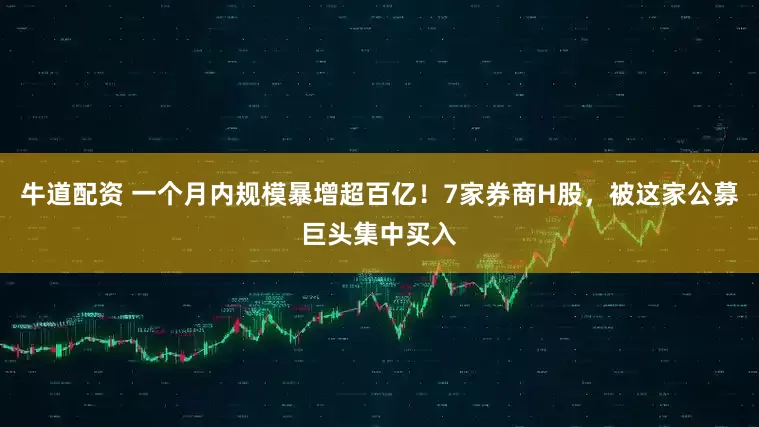 牛道配资 一个月内规模暴增超百亿！7家券商H股，被这家公募巨头集中买入