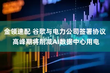 金领速配 谷歌与电力公司签署协议 高峰期将削减AI数据中心用电