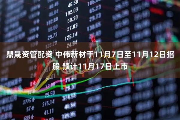 鼎晟资管配资 中伟新材于11月7日至11月12日招股 预计11月17日上市