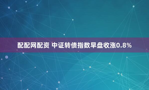 配配网配资 中证转债指数早盘收涨0.8%
